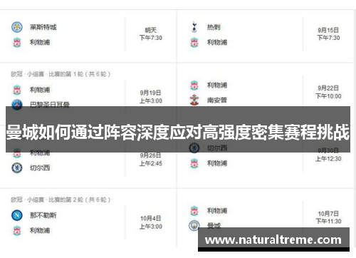 曼城如何通过阵容深度应对高强度密集赛程挑战